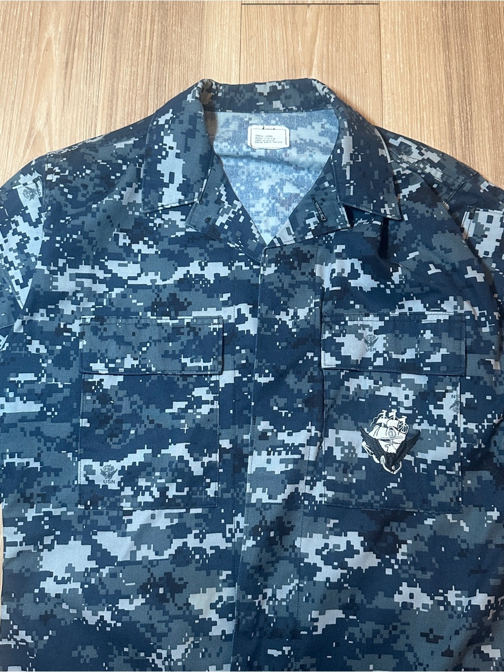 Vintage US NAVY NWU Blue Digital Camo Blouse - Picture 2 of 6